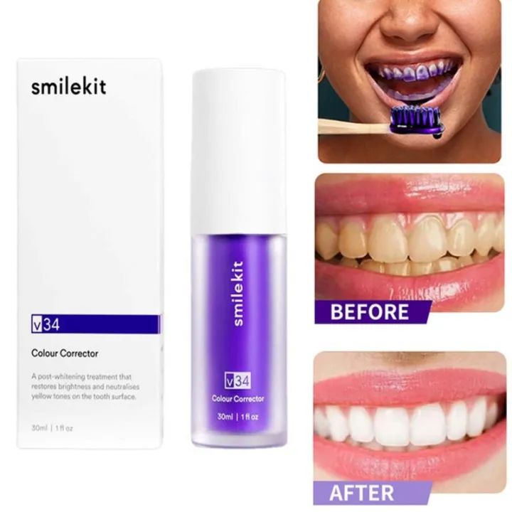 V34 Purple Whitening Toothpaste 30ml