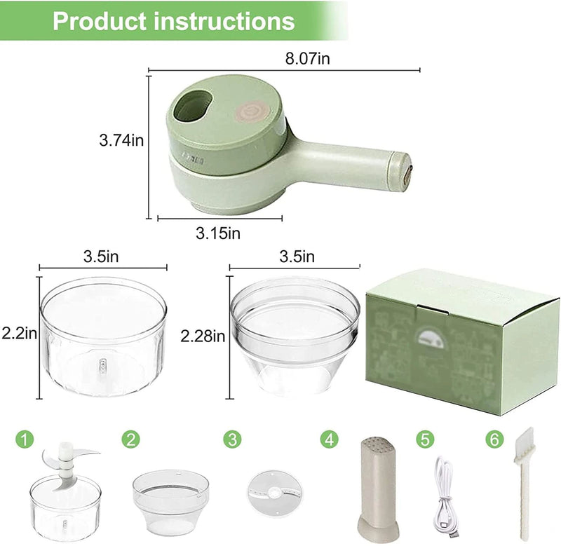 4-in-1 Portable Electric Food Chopper